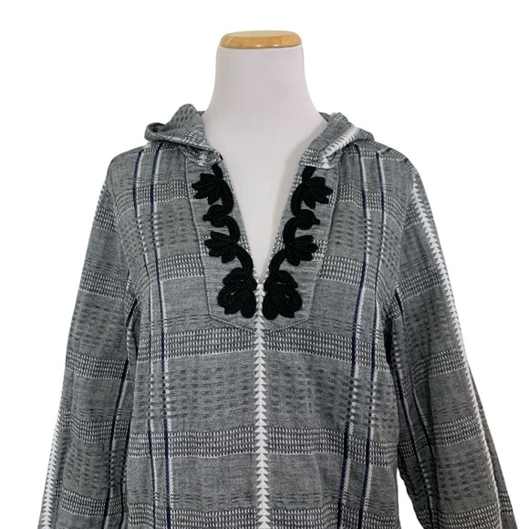 Tommy Bahama Cotton Pullover Hoodie Soutache Women’s M Beachy Baja Hood Coastal - Picture 1 of 17